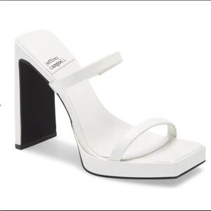 NWT JEFFREY CAMPBELL Hustler White Platform Heeled Strappy Sandal Size 7.5